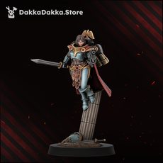 HarpiesSirens swordswoman with long blade raised, elegant stance, detailed cape and armour trim visible