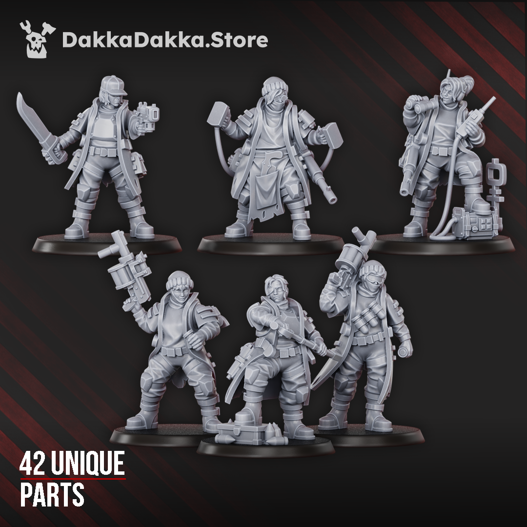  Gang - The Alcal Rats Masters Squad Build Kit with 52 detailed parts including characters and weapons.