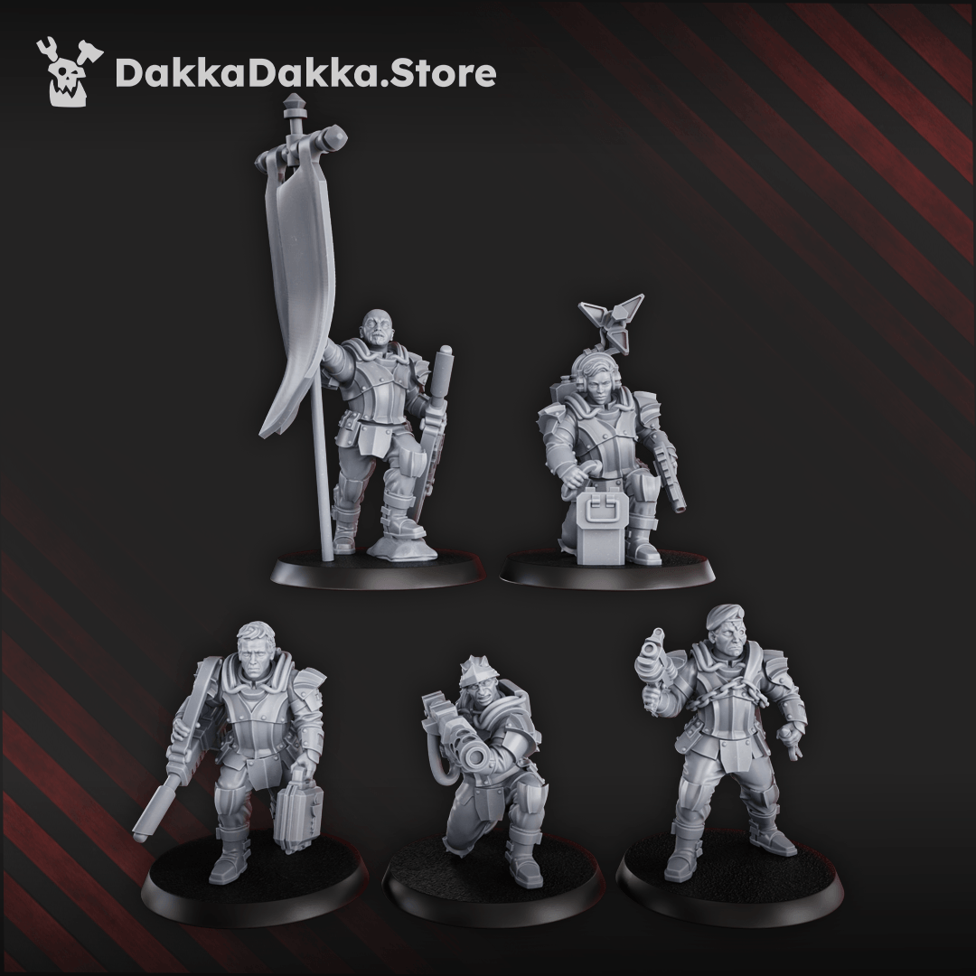 Phaeton Special Forces Masters Squad figurines, 32mm from feet to eyes, featuring 5 detailed models in 6 parts.