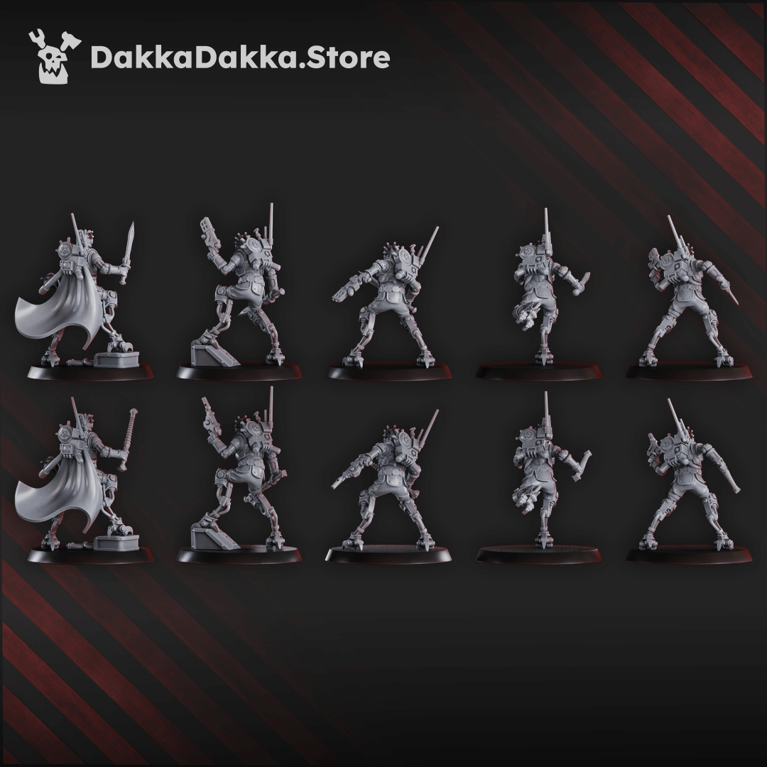  Sci-Fi Machine Cult Persecutors Contrakeens Squad resin cybernetic infantry miniatures set