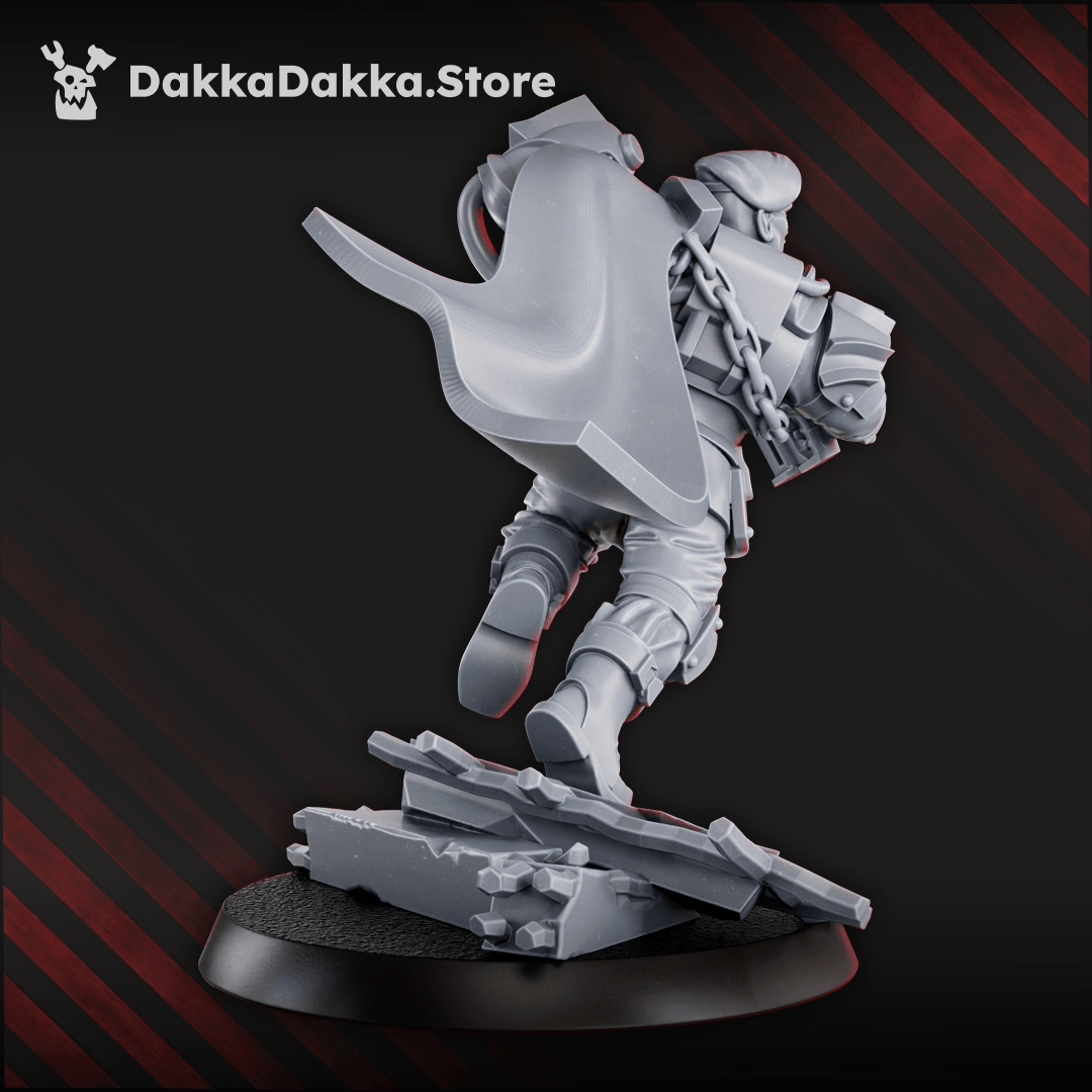 Captain Carl Jenkins heroic sci-fi command officer charging into battle