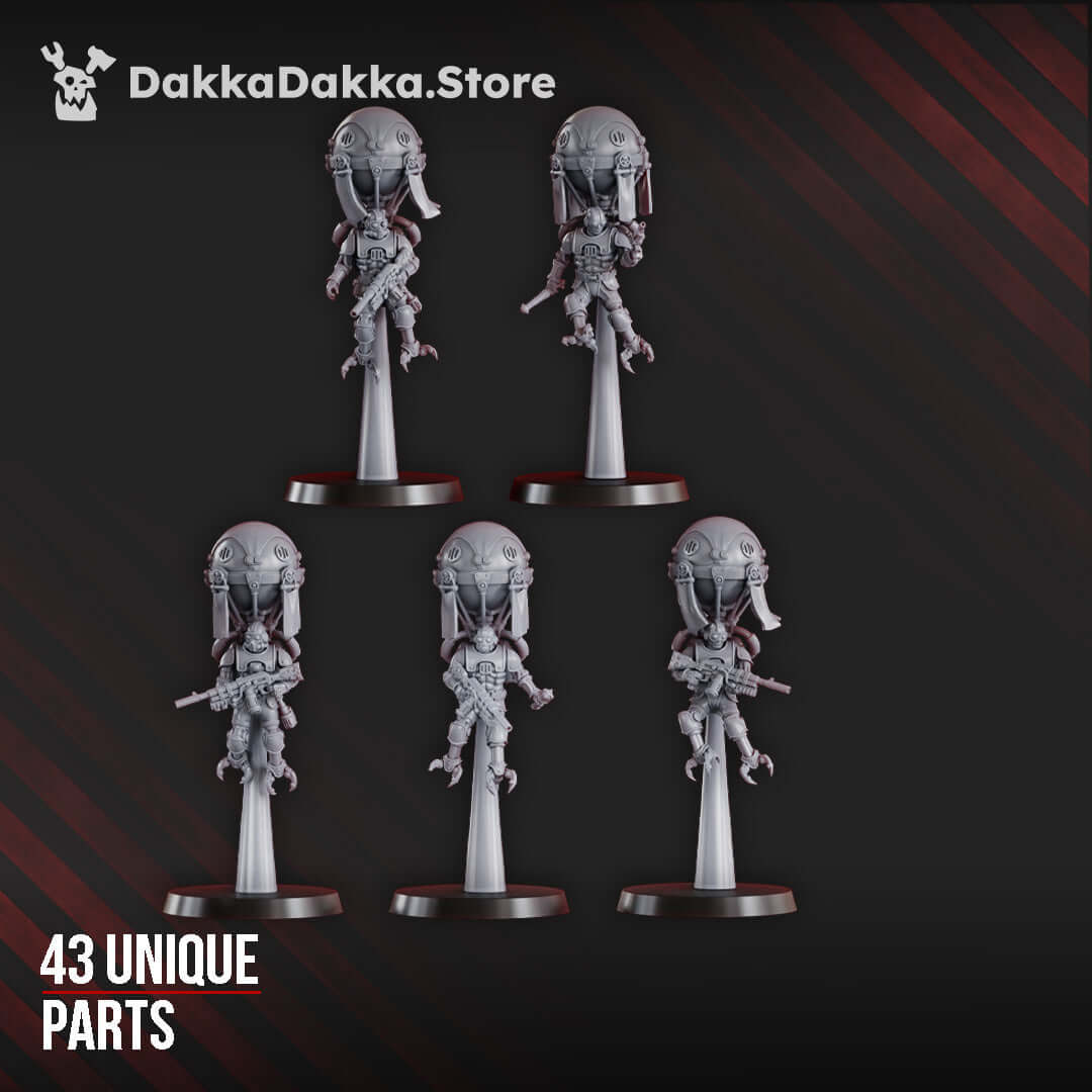 Sci-Fi Machine Cult Miniaturess – resin sci-fi models of techno-priests and cybernetic soldiers