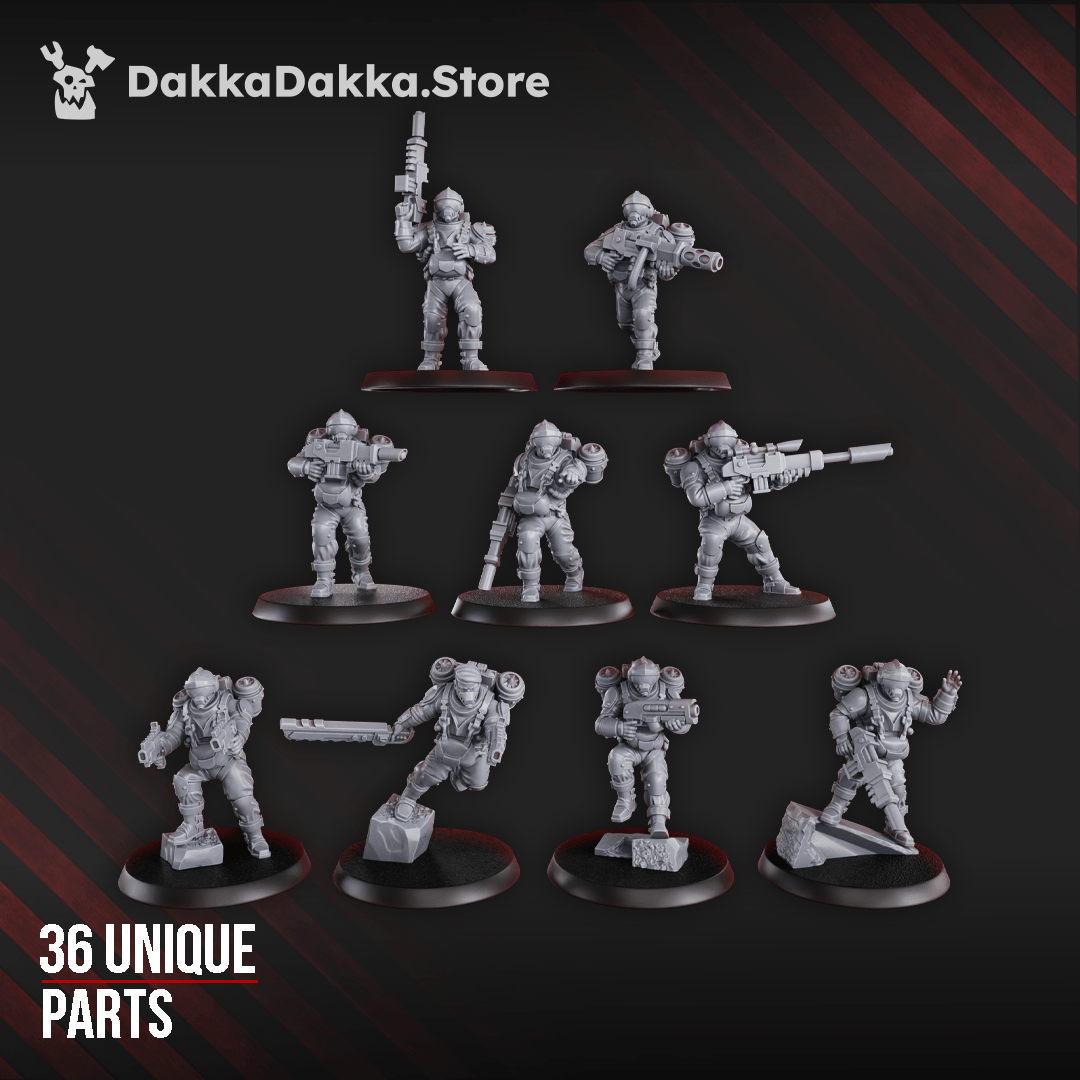 Phaeton Special Forces Unit (Build kit) elite sci-fi soldiers with heavy weapons