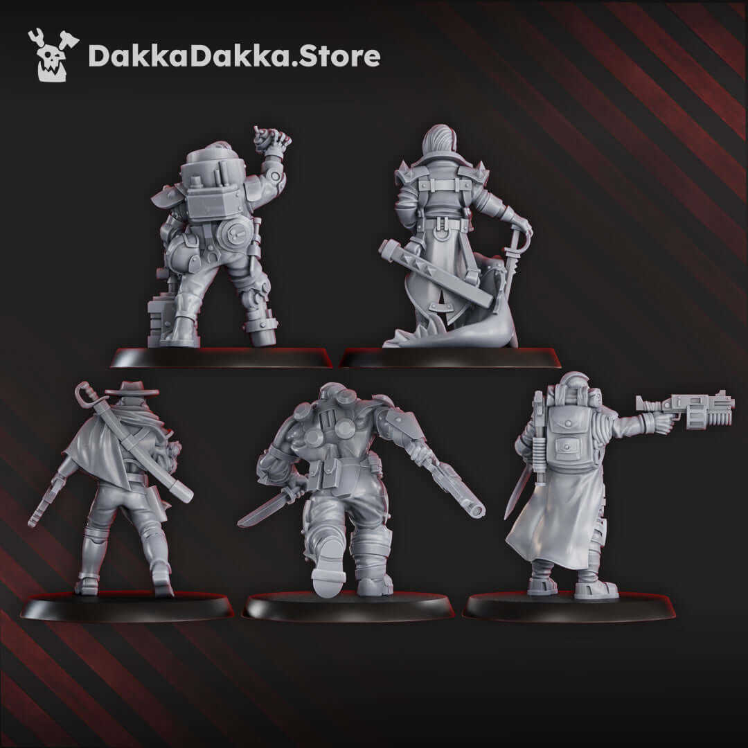 Gang Murder, Inc. five grimdark operatives with mixed weapons and armour