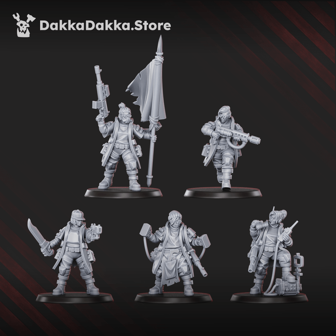 Gang The Alcal Rats Masters Squad five enforcer miniatures with weapons