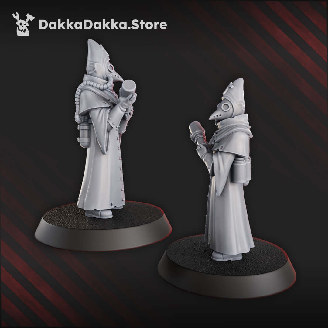 Hospitaller grimdark crusade miniature in grey resin, ideal for trench-themed wargames and gothic horror battles.