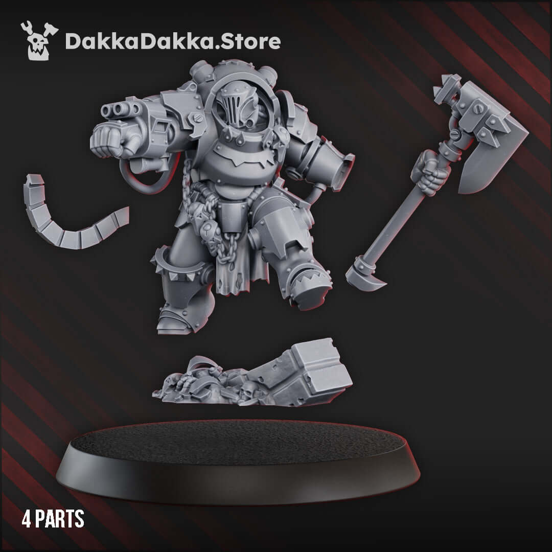 Gorgwork Commander sci-fi wargaming miniature by DakkaDakka.store, 46mm tall, grey ABS-like resin model.