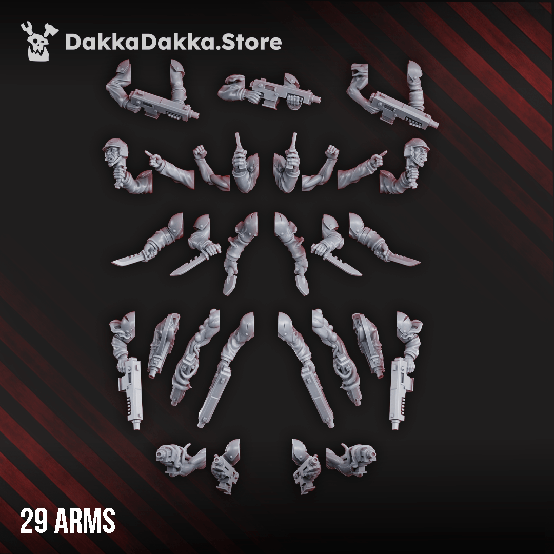 Diseased Planetary Guard corrupted infantry squad of ten grimdark sci-fi soldiers