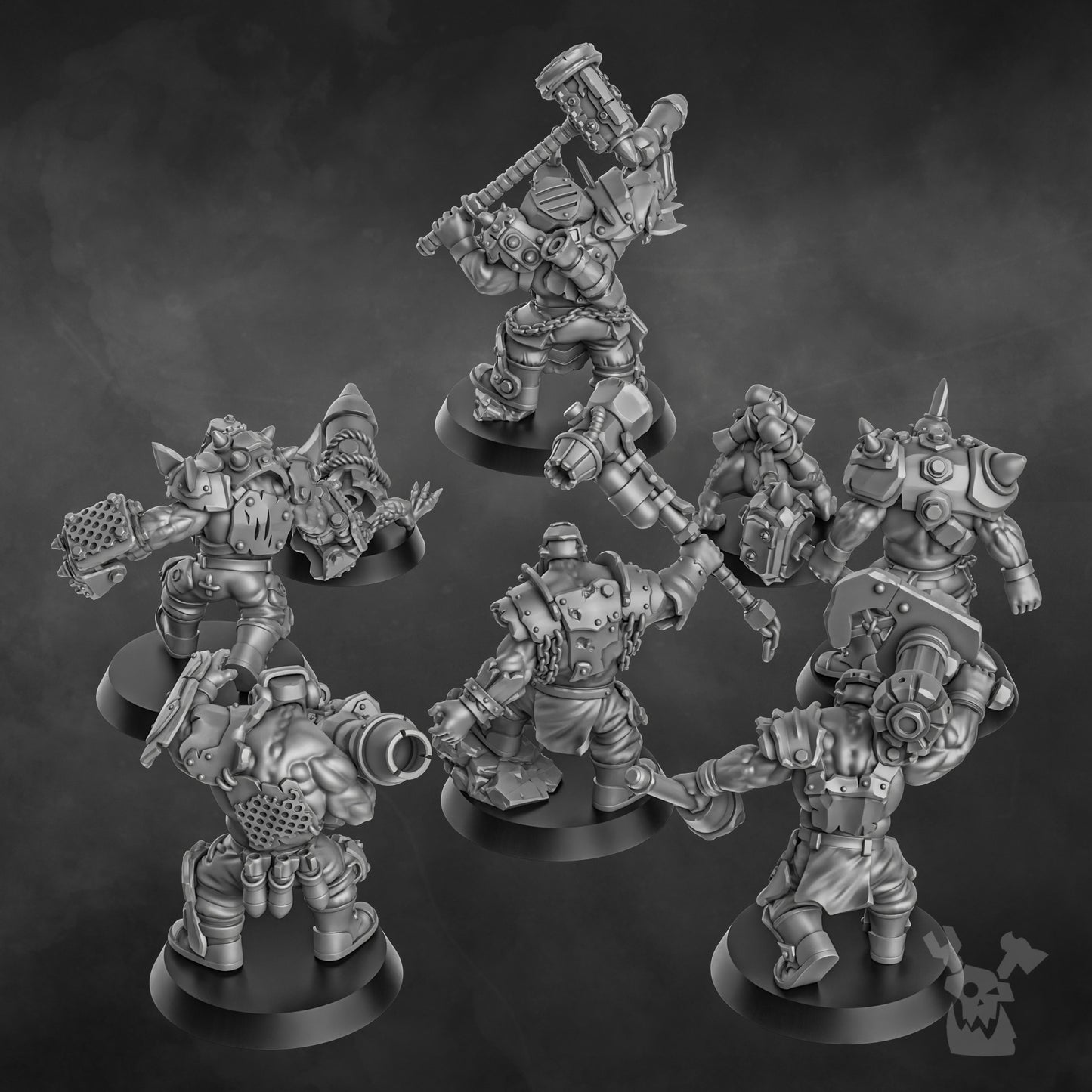 Head Crackaz Mob - by DakkaDakka, Sci-Fi Wargaming Miniatures, 32mm Scale