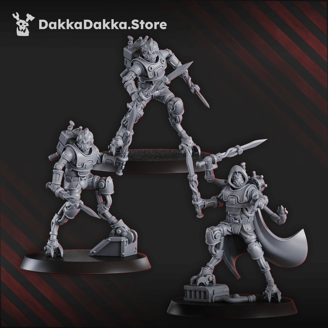 Sci-Fi Machine Cult Persecutors Shredkeens Squad featuring 10 detailed 39mm cybernetic infantry models.