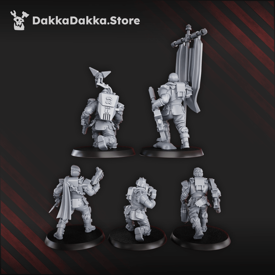 Phaeton Special Forces Masters Squad figurines, 32mm from feet to eyes, featuring 5 detailed models in 6 parts.