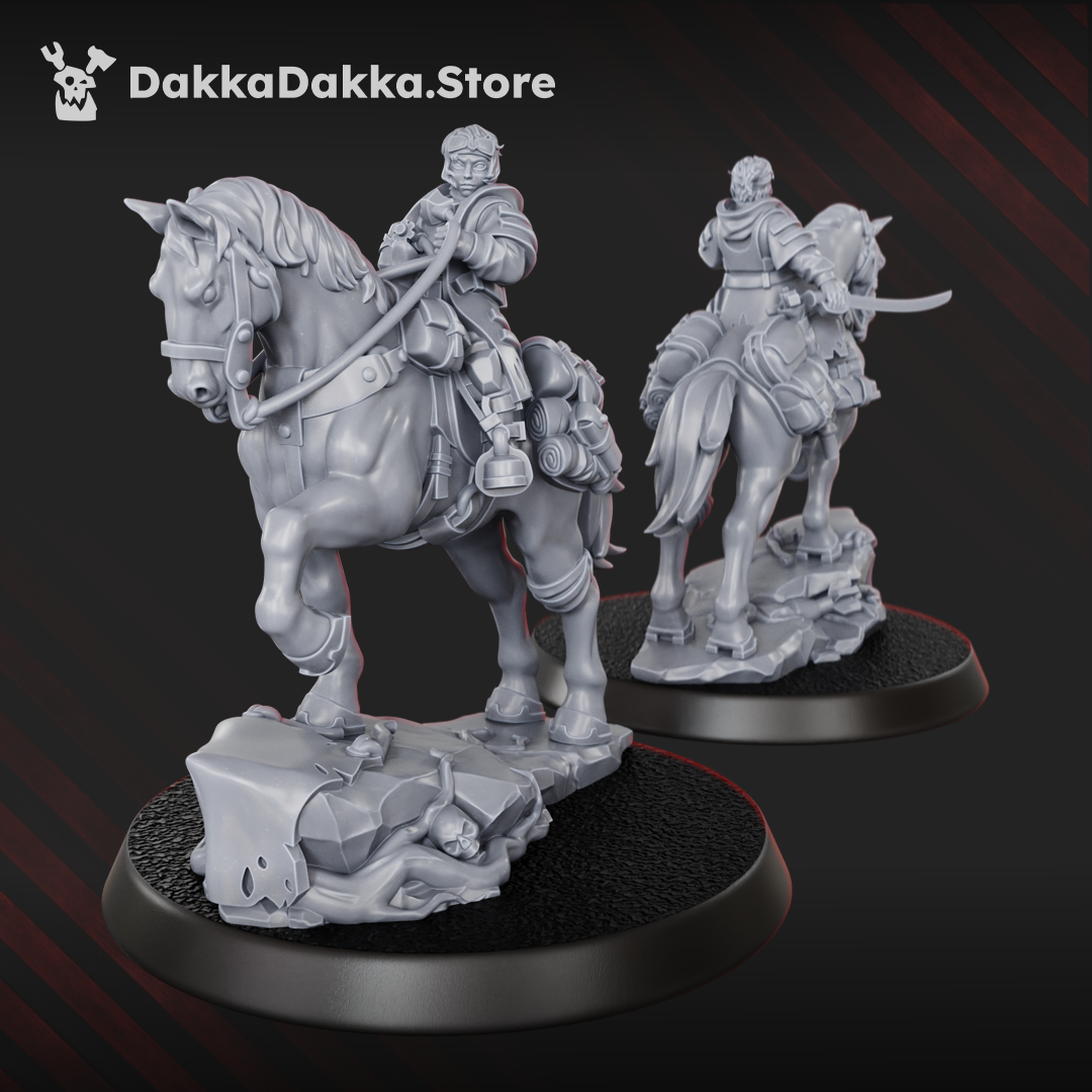 The Alcat Rats Assault Riders Squad of five grimdark mounted resin miniatures on oval bases
