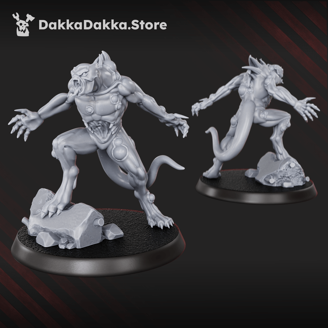Diseased Sporemorphs Squad six plague daemon predator resin miniatures with claws, spines and scenic rubble bases