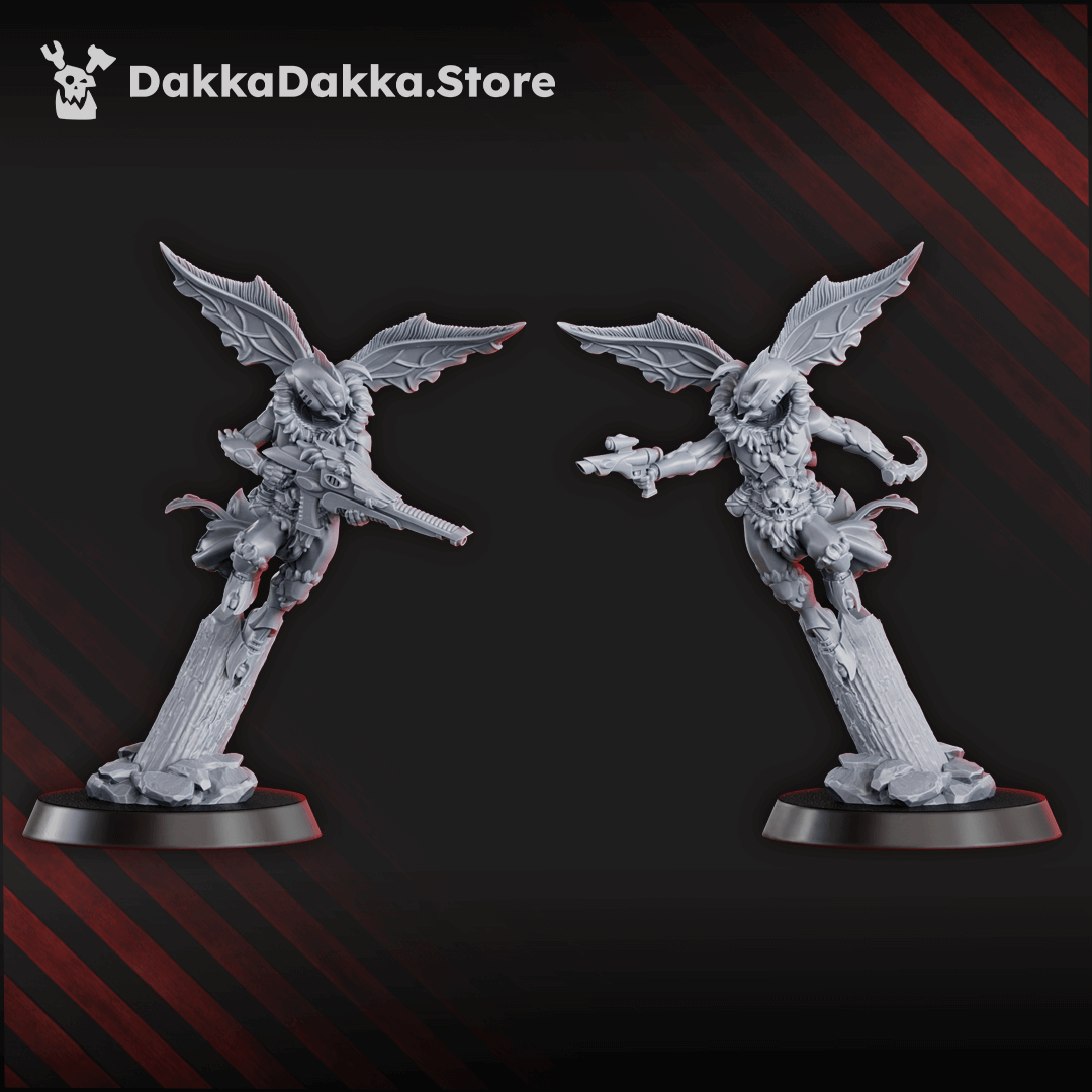 Gothic Sci-Fi Space Elf Warriors winged airborne resin squad