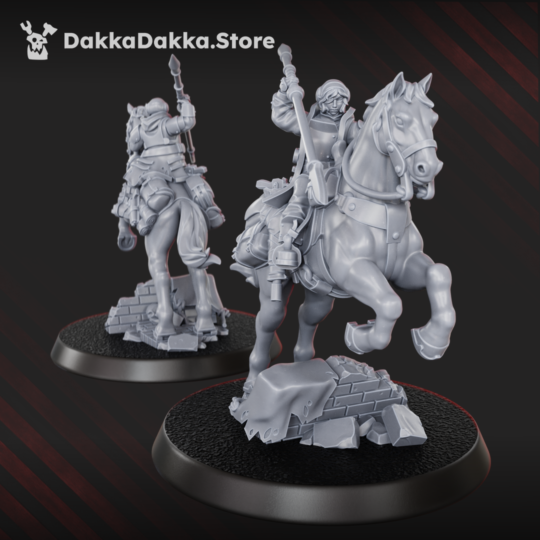 The Alcat Rats Assault Riders Squad of five grimdark mounted resin miniatures on oval bases