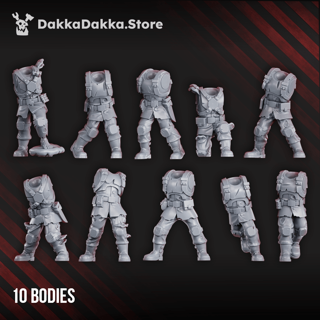 Diseased Planetary Guard corrupted infantry squad of ten grimdark sci-fi soldiers