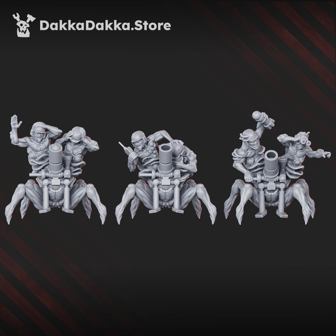Diseased Shroomspawn Weapons Crew six plague mutant resin miniatures with mortar cannons and feral crawler support models,