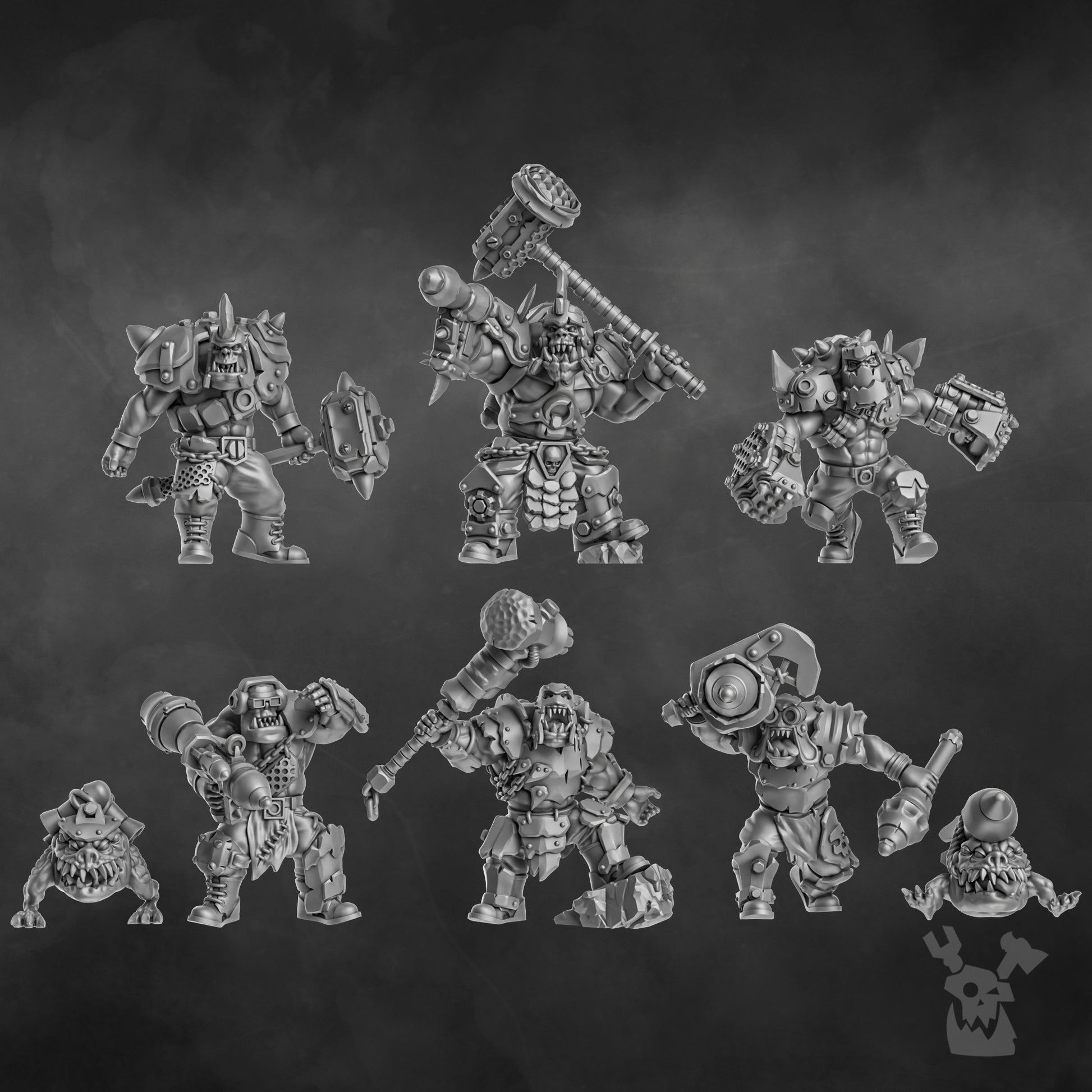 Head Crackaz Mob - by DakkaDakka, Sci-Fi Wargaming Miniatures, 32mm Scale