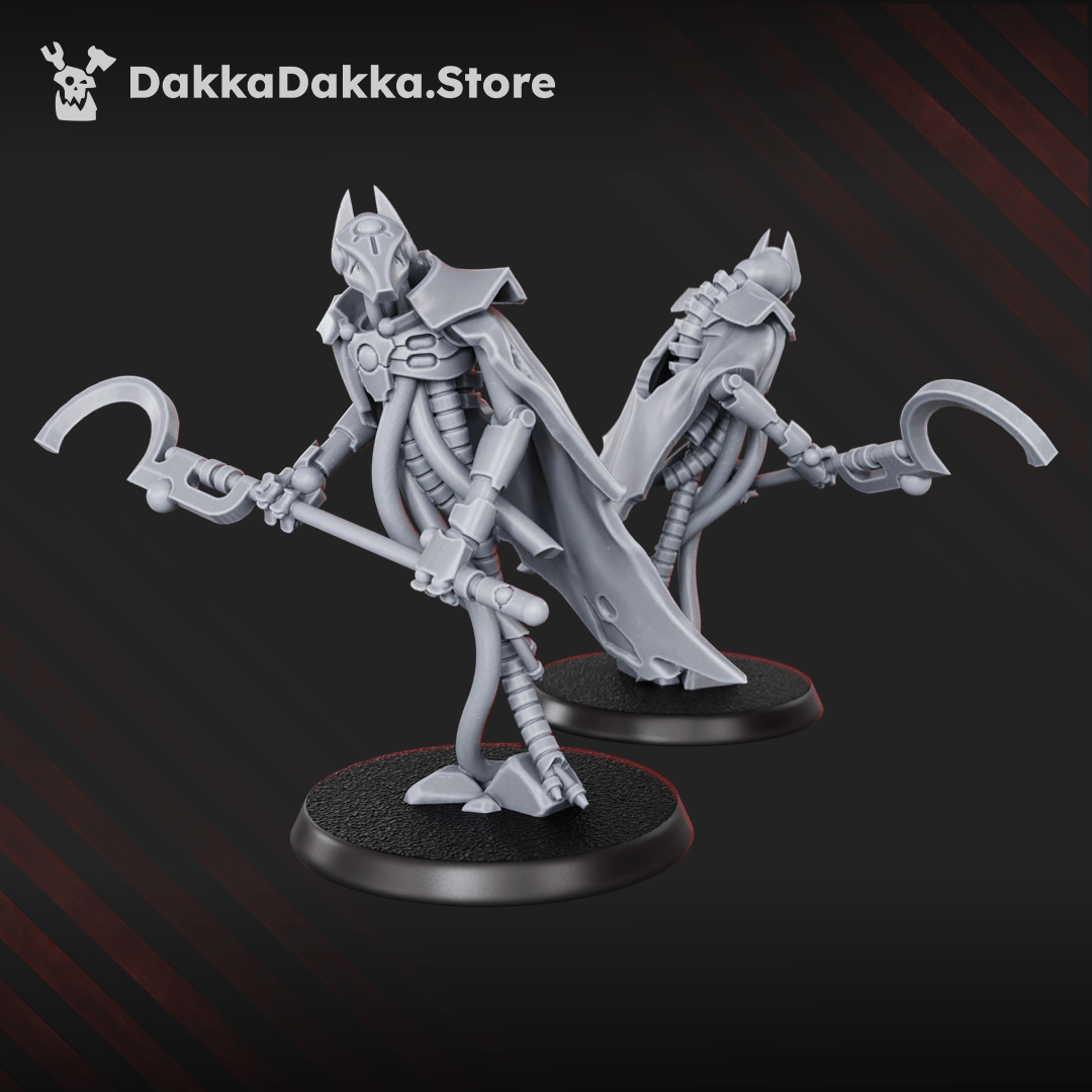 Necrotek Iron Guard Squad — 15 resin sci-fi undead warrior miniatures with shields, blades and biomechanical armour, 33–38mm scale