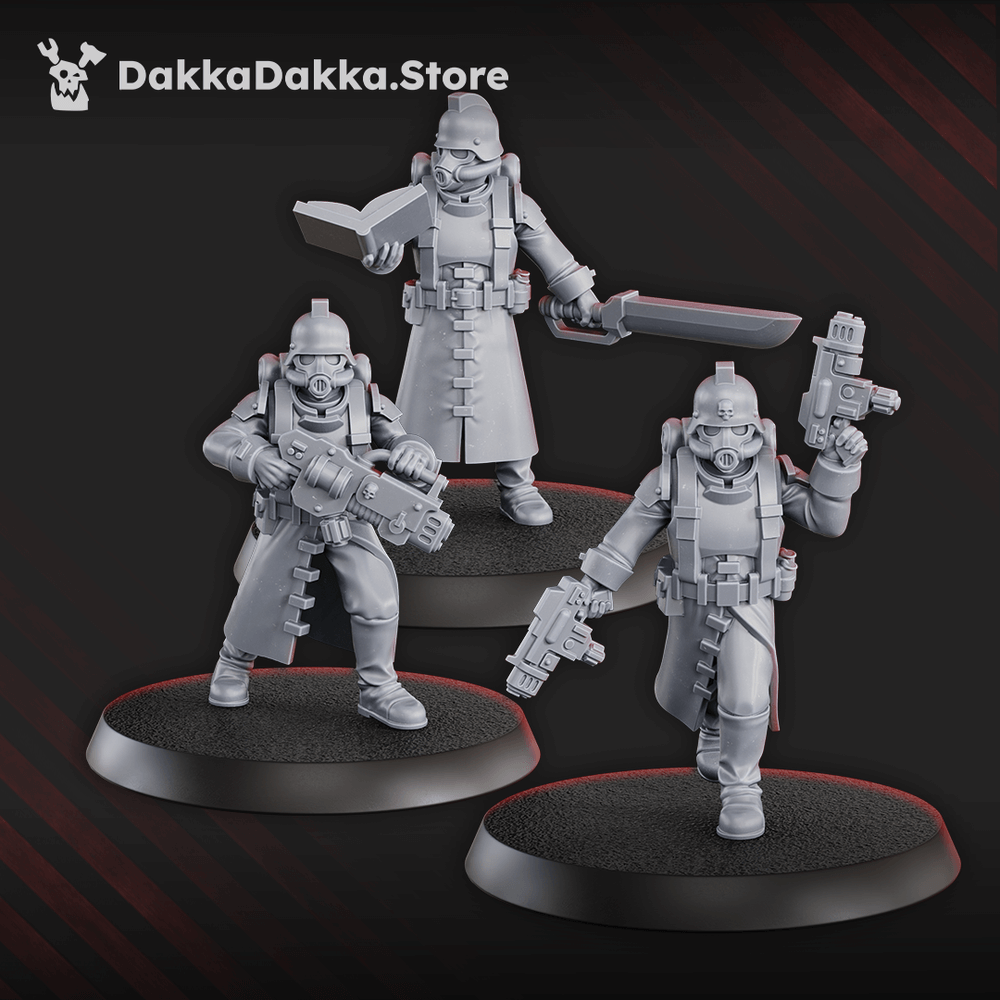 3rd Death Division Squad miniatures in grey resin for sci-fi tabletop games by DakkaDakka.Store