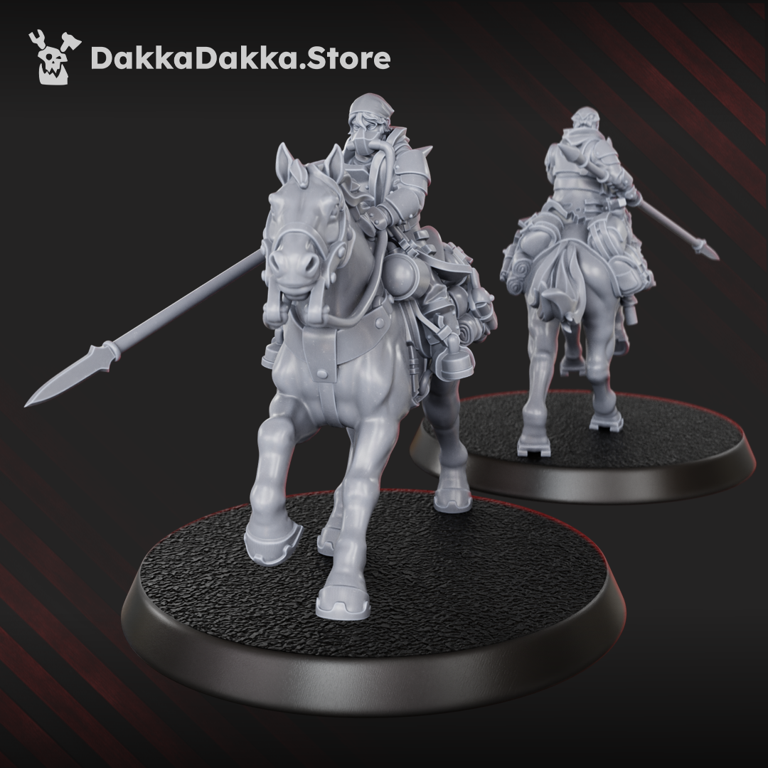 The Alcat Rats Assault Riders Squad of five grimdark mounted resin miniatures on oval bases