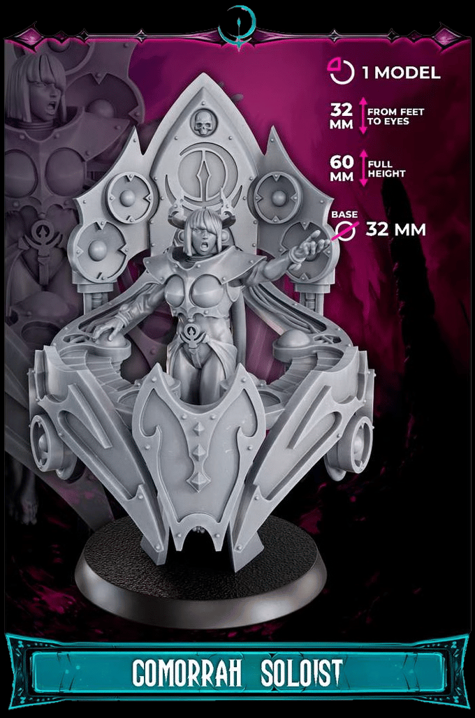 Sci-Fi Chaos Cult Female Miniature – Idolators Soloist (28mm Resin) included in Gomorrah Idolaters Full Army Bundle – Th