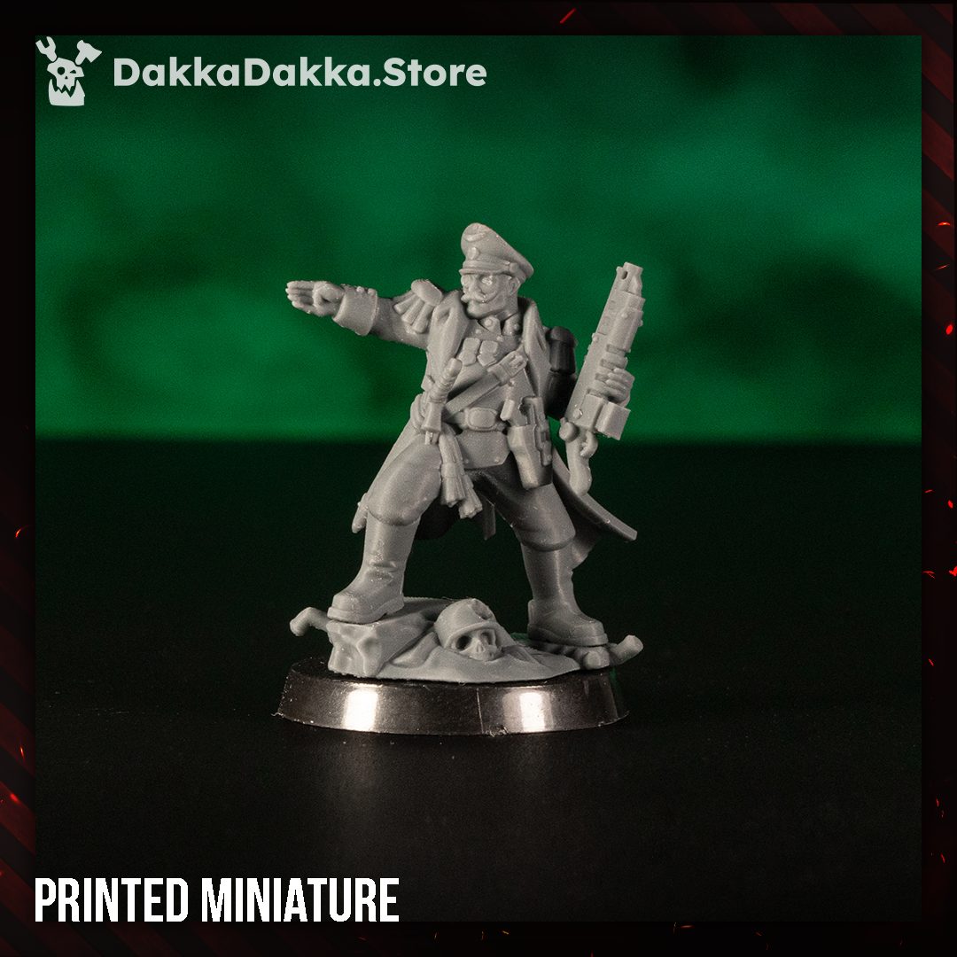 Cleaned and assembled resin print on a round base, grey resin, ready to prime and paint