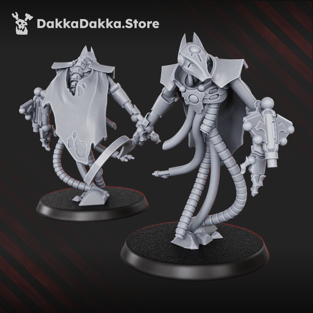 Necrotek Iron Guard Squad — 15 resin sci-fi undead warrior miniatures with shields, blades and biomechanical armour, 33–38mm scale