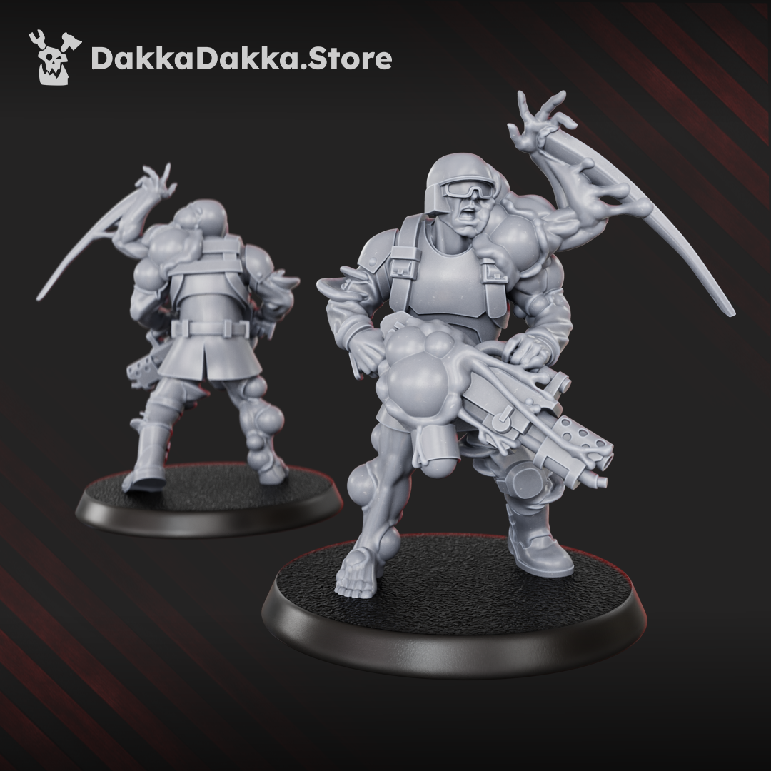Diseased PG Gunners Squad of 10 plague-themed resin sci-fi infantry miniatures