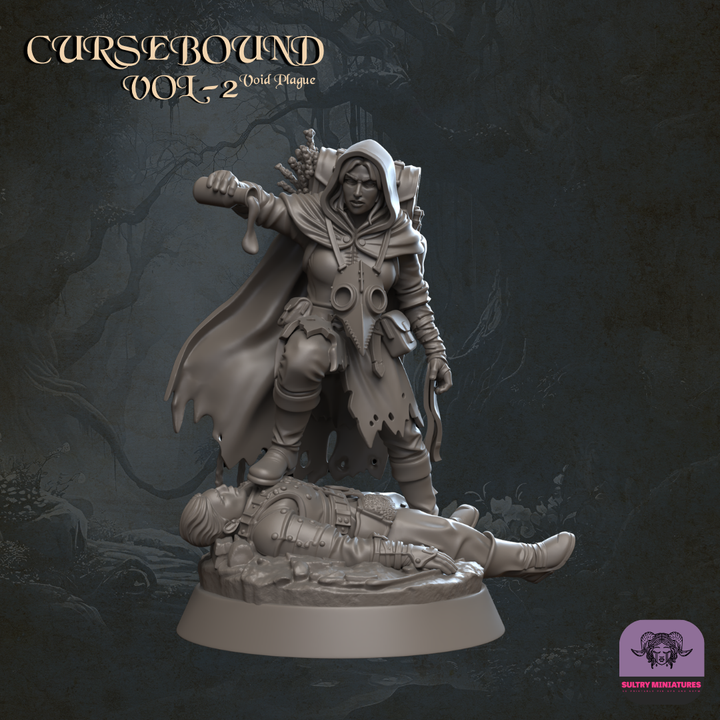 Cursebound - Plague Medics set of four 32mm resin miniatures by Sultry Miniatures