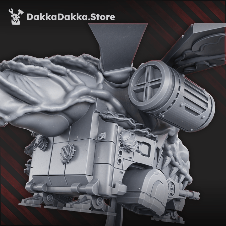 Diseased Contaminated Assault Aircraft grimdark resin model with skull fuselage and weapon systems