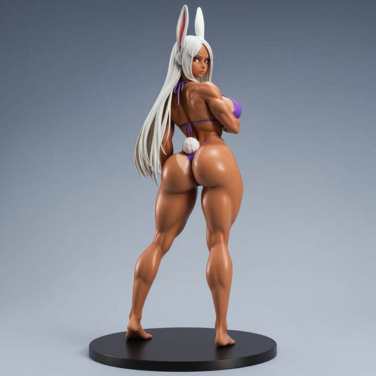 Pin Up Bikini Bunny muscular figure with long ears looking over shoulder