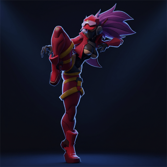 Sci fi pin up Kaori,  red gold optical suit stealth operative resin miniature