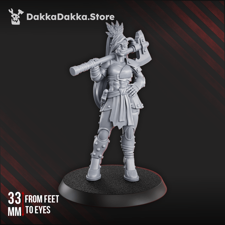 Gang member - Donna Mortale Headhunter cybernetic gang warrior resin miniature
