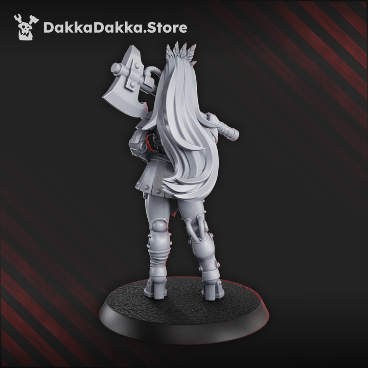 Gang member -  Donna Mortale Headhunter cybernetic gang warrior resin miniature