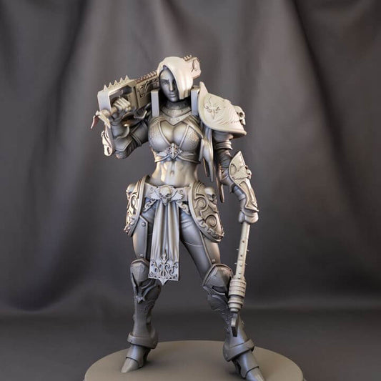 Lots Bahour, 75mm sci-fi fantasy figurine, highly detailed, in grey ABS-like resin with custom base.