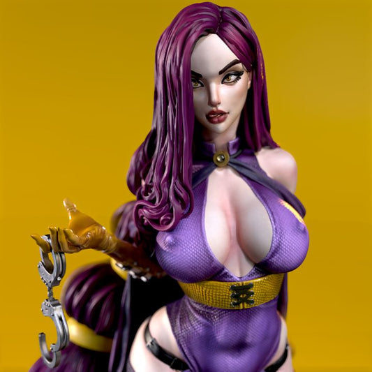 Waifumon Ekira 160mm resin miniature seated with serpent and handcuffs
