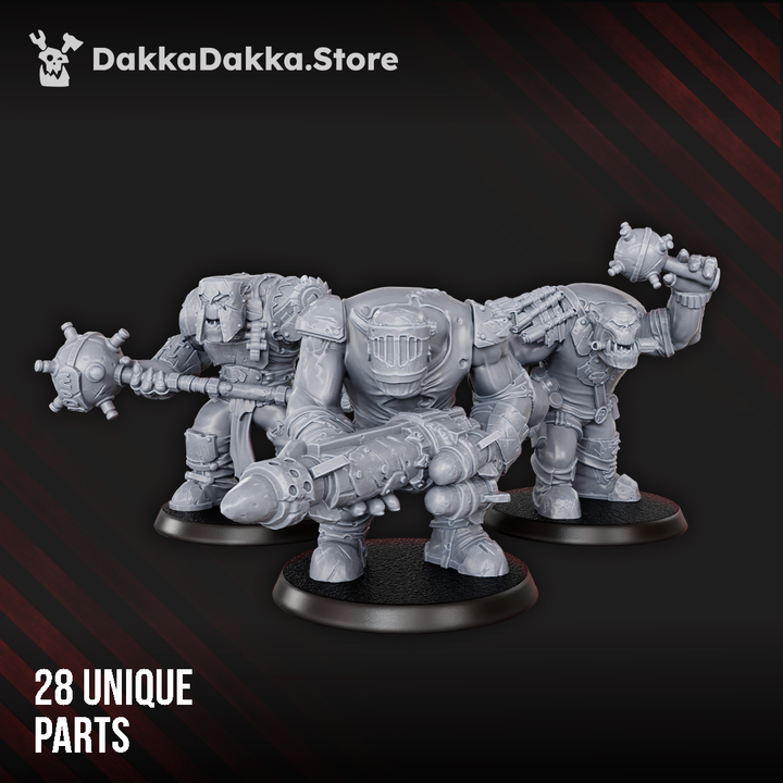 Space Orks Boombo Boyz assembled squad of 5 heavily armoured infantry