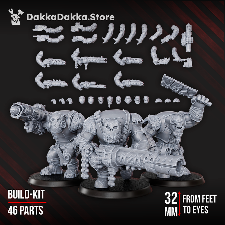 Da Full Waaagh! Space Orks 11-unit resin army bundle with Mech Warboss and beast rider miniatures