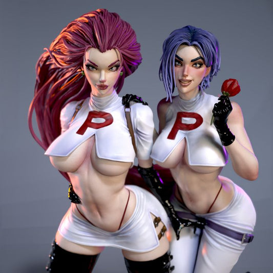 Waifumon Jenny and Jaxy Kissy Corporation 160mm resin miniature duo