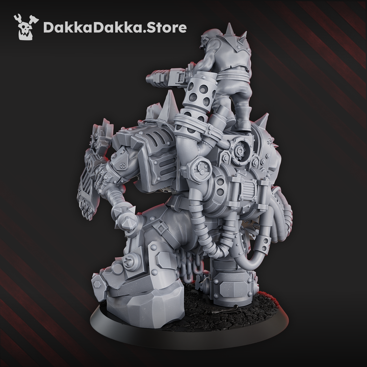 Great Arma Boss – Armoured Warlord with Power Claw and Choppa, standing 40mm tall.