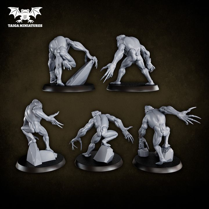 Blind Lurkers (x5) - 32mm Resin Miniatures included in WarpLand Raider Warband – Battle Pack