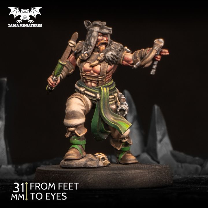 Beasthunter - 31mm Resin Miniature included in WarpLand Adventure Party – Battle Pack