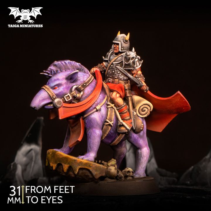 Iron Lord on a Mastodon - 31mm Resin Miniature included in WarpLand Raider Warband – Battle Pack