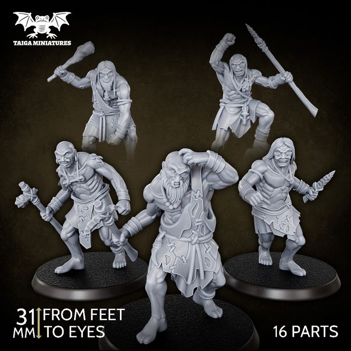 Morlocks (x5) - 31mm Resin Miniatures included in WarpLand Raider Warband – Battle Pack
