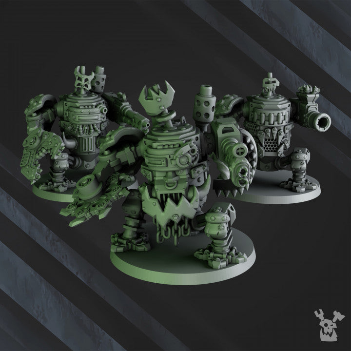 Slasher 'Noid Dreadnoughts (x3) - Sci-Fi Wargaming Miniatures, 32mm Scale