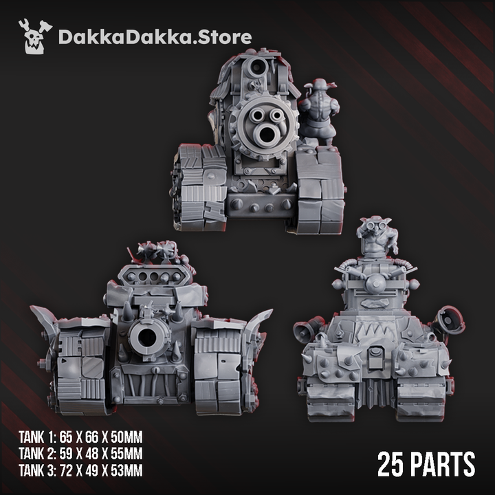 Gobbo Wagons – Ramshackle Goblin Tanks (Set of 3)