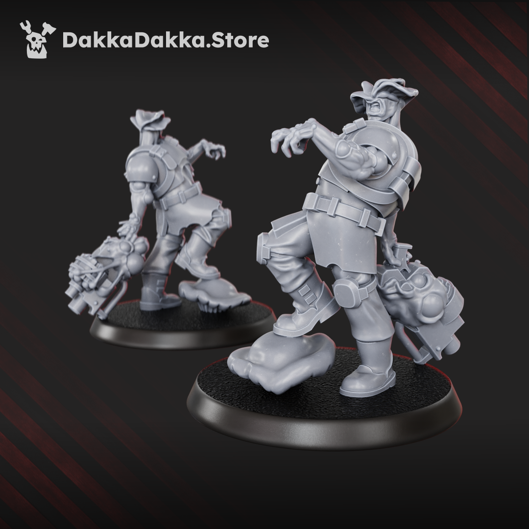 Diseased PG Gunners Squad of 10 plague-themed resin sci-fi infantry miniatures