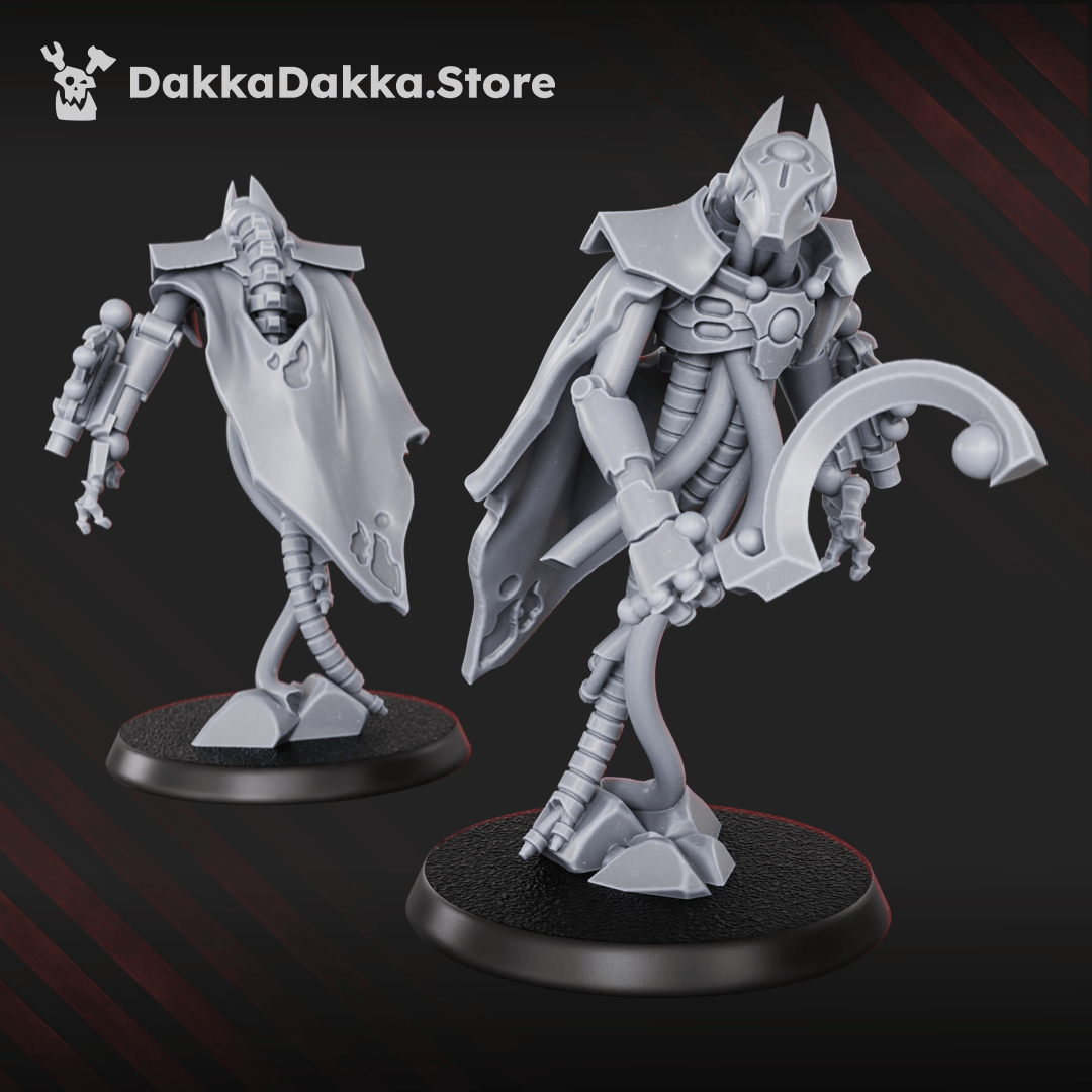 Necrotek Iron Guard Squad — 15 resin sci-fi undead warrior miniatures with shields, blades and biomechanical armour, 33–38mm scale