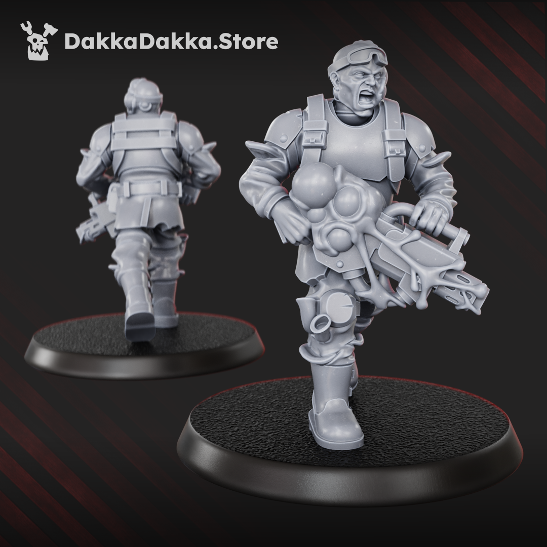 Diseased PG Gunners Squad of 10 plague-themed resin sci-fi infantry miniatures